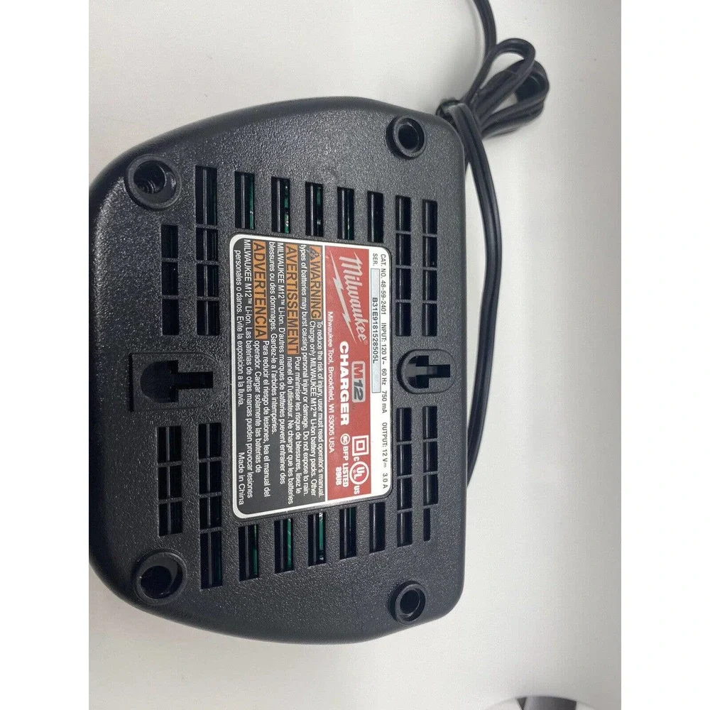 Milwaukee 48-59-2401 M12 12V 12 Volt Lithium Ion Battery Charger Genuine OEM